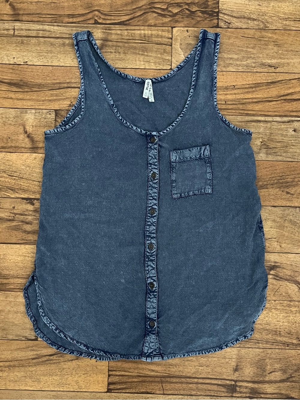 Mudd Washed Blue Button Front Tank Top Size XS